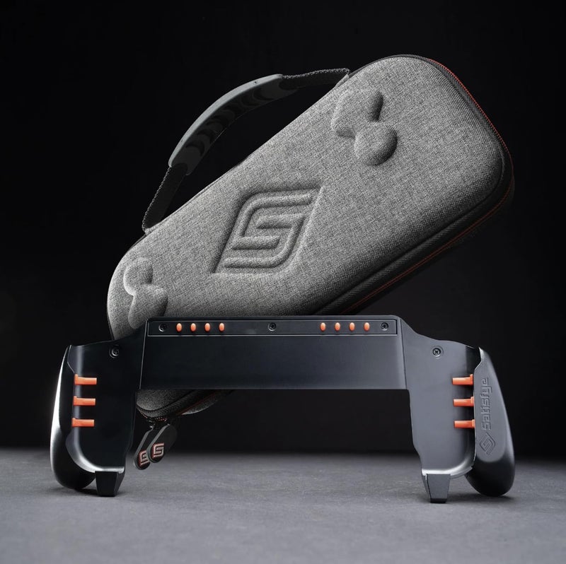 Satisfye - ZenGrip Ronin Slim Bundle, Accessories Compatible with Nintendo Switch & OLED - The Bundle includes: Black Ronin ZenGrip and Grey ZenCase Slim (BLACK) - Image 3